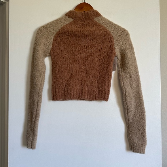 NWT Aritzia Wilfred Free Colorblock Brown Meridian Sweater Size XXS - Picture 5 of 12